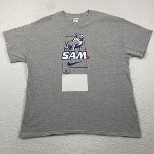 Nike Samford Bulldogs T-Shirt Mens XL Grey Logo Classic Tee Short Sleeve Shirt